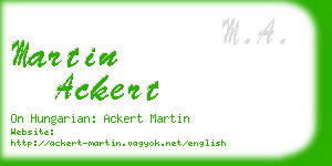 martin ackert business card